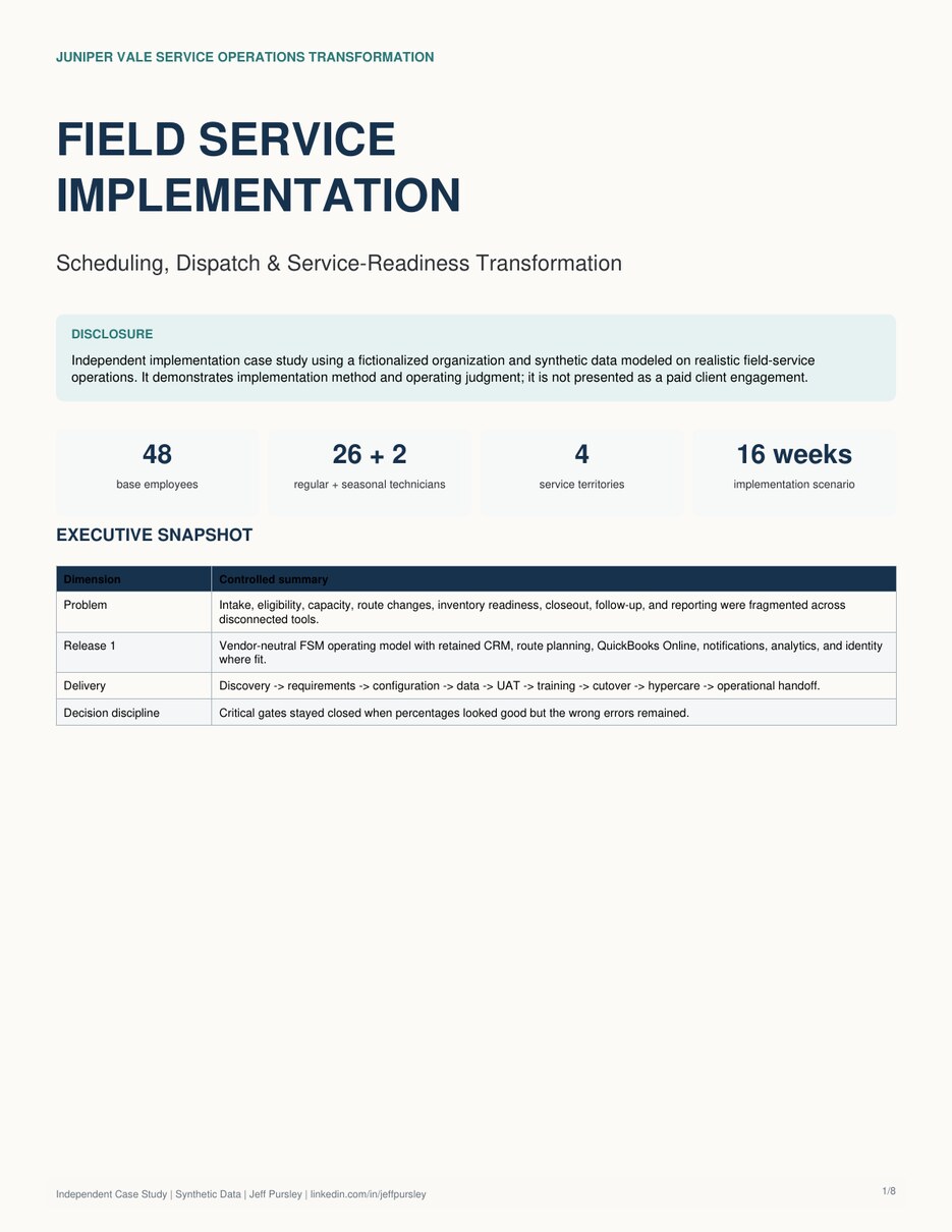Field Service Implementation case study